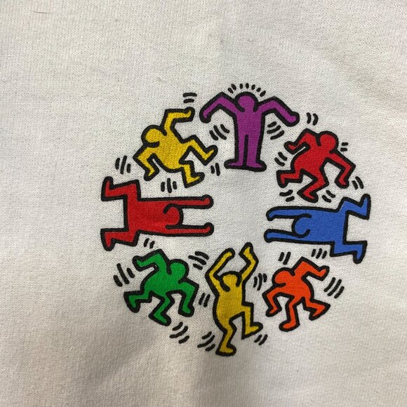 Keith Haring Dancing Figures Graphic Art Hoodie Medium - Picture 2 of 6
